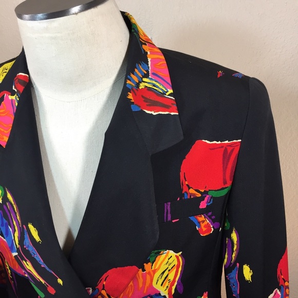 SOLD Vintage abtract neon blazer - Picture 2 of 7